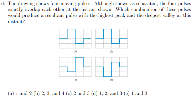 solved d the drawing shows four moving pulses although chegg com chegg