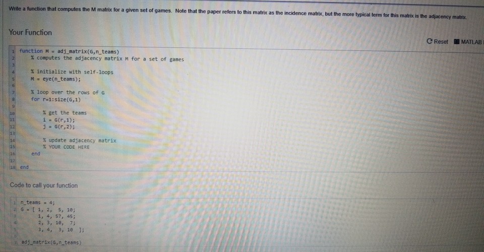 That Matrix Solved: For M A A ... The Function Computes Write
