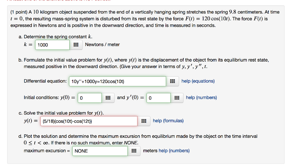 Solved (8%) Problem 10: It is common to hang objects on