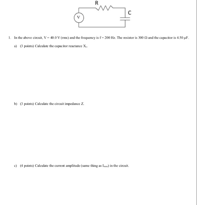 Solved L In The Above Circuit V 40 0 V Rms And The Chegg Com