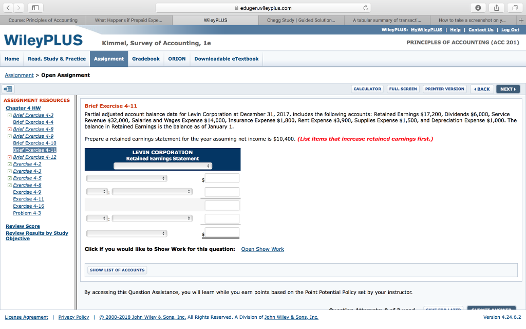 wileyplus chapter 4 homework answers