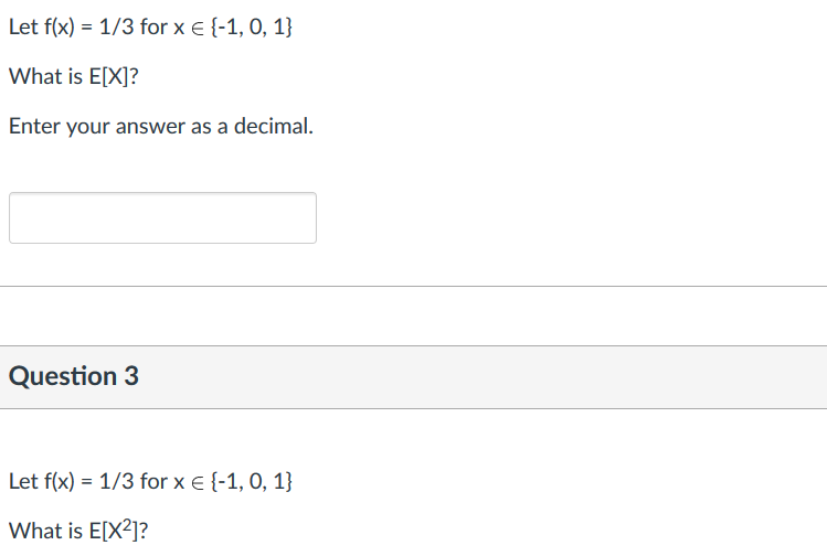 Solved Let Fx 13 For X 1 0 1 What Is Ex Ente