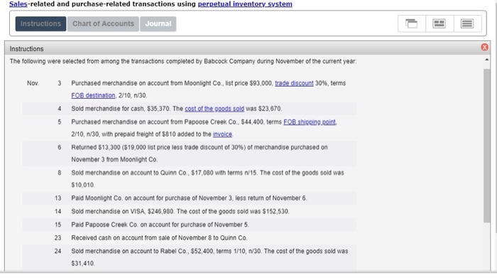 Sales Related And Purchase Related Transactions Using Chegg 