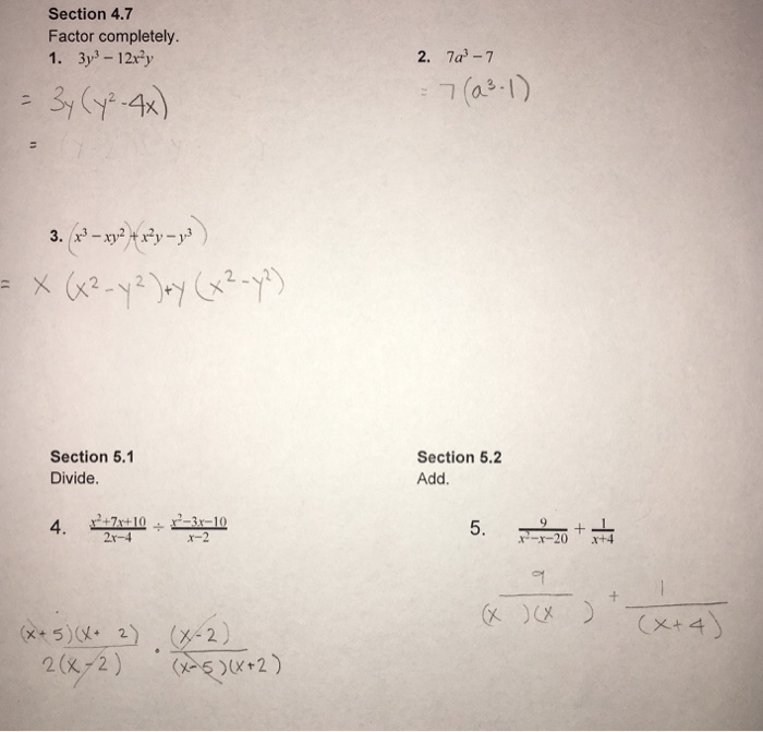 Solved Factor Completely 3y 3 12x 2 Y 7a 3 7 X 3 Chegg Com