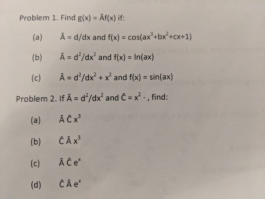 Solved Problem 1 Find G X Af X If A B C A D D Chegg Com