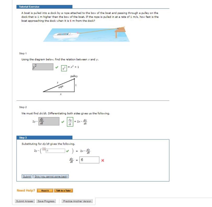 Solved Tutorial Exercise A Boat Is Pulled Into A Dock By A Chegg Com