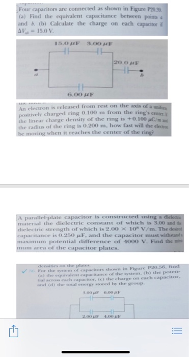 Solved Four Capacitors Are Connected As Shown In Figure P Chegg Com