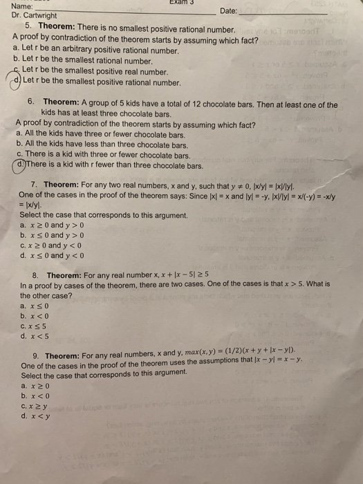 Solved L Teorem For Any Real Number X If X2 Which Foui Chegg Com