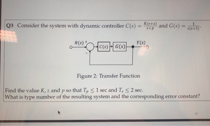 Solved Q3 Consider The System With Dynamic Controller C S Chegg Com
