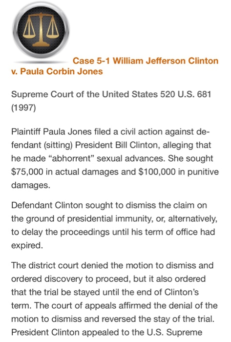 clinton v jones case brief