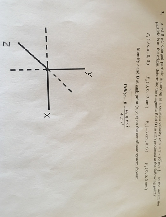 Solved 5 8 Hc Charged Particle Is Moving At A Constant V Chegg Com