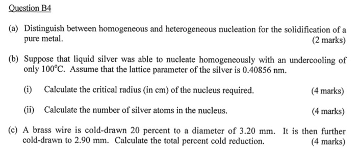 Question B4 A Distinguish Between Homogeneous And Chegg Com