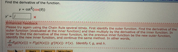 Find The Derivative Of The Function Y Chegg 