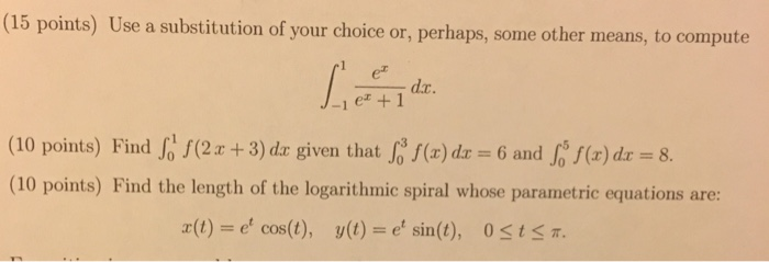 Solved 15 Points Use Substitution Choice Perhaps Means Compute 1 10 Points Find J F 6 Dr8 10 Poin Q