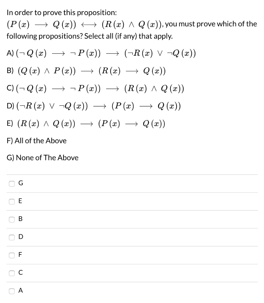 Solved In Order To Prove This Proposition P X Q Z Chegg Com