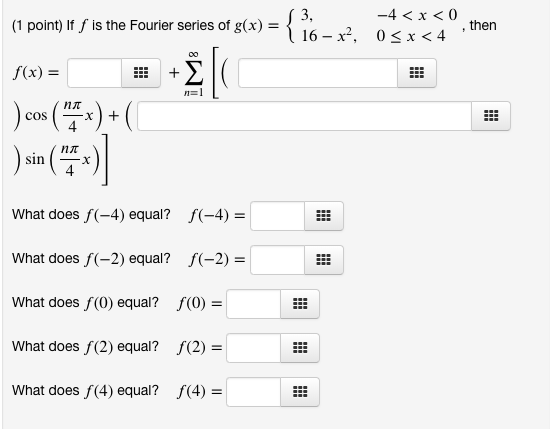 1 Point If 𝑓f Is The Fourier Series Of Chegg Com