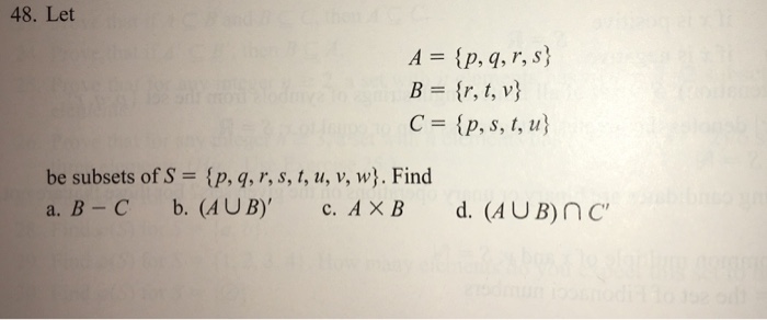 Solved Let A P Q R S B R T V C P S T U Chegg Com