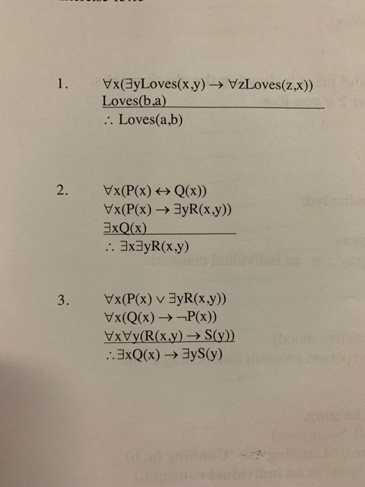 Solved 1 X 3yloves X Y Vzloves Z X Loves B Loves B 2 X P X Q X Xq X 3x3r63 3 Vx Q X P X 3x0 X Q