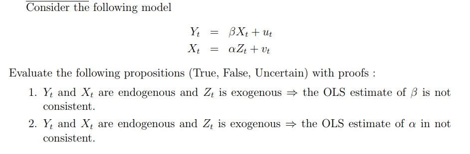 Solved Consider The Following Model Evaluate The Followin Chegg Com