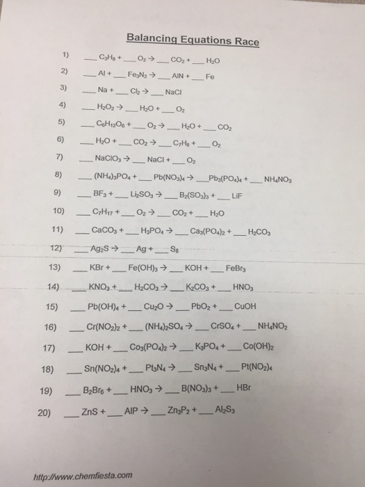 Solved Balancing Equations Race 3 5 A Po4 4 Nh4no3 13 Chegg Com