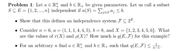 Problem 1 Let A E R And B E R Be Given Parameter Chegg Com