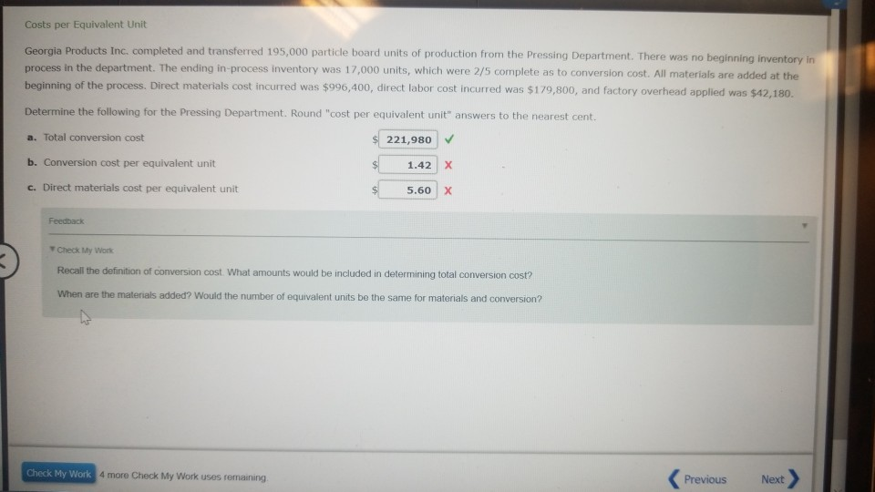 Equivalent Products Per Solved: Inc. Co Unit Georgia Costs ...