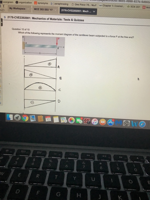 Solved Which Of The Following Represents The Moment Diagram Chegg Com