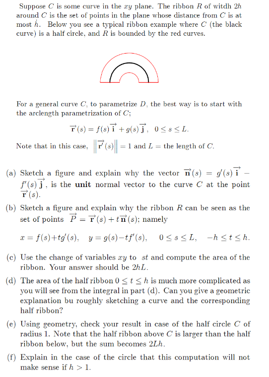 Solved Suppose C Is Some Curve In The Ry Plane The Ribbo Chegg Com