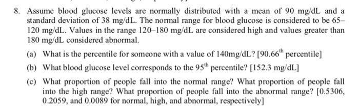 8 Assume Blood Glucose Levels Are Normally Chegg Com