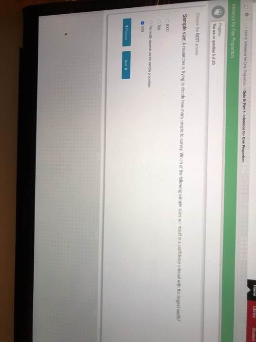 Solved For One You Are On Question 5 Of 20 Choose The Best Chegg Com