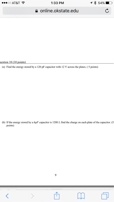 Solved Find The Energy Stored By A 1 Pf Capacitor With Chegg Com