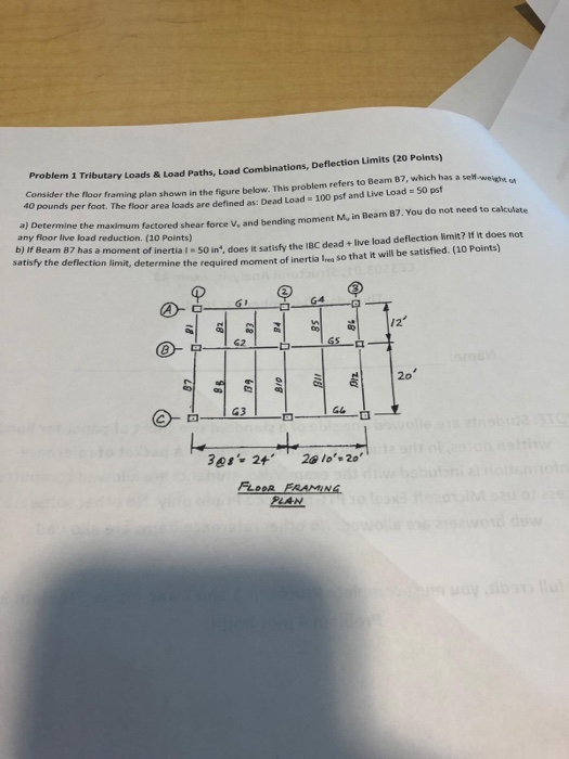 Solved Problem 1 Tributary Loads Load Paths Load Combi