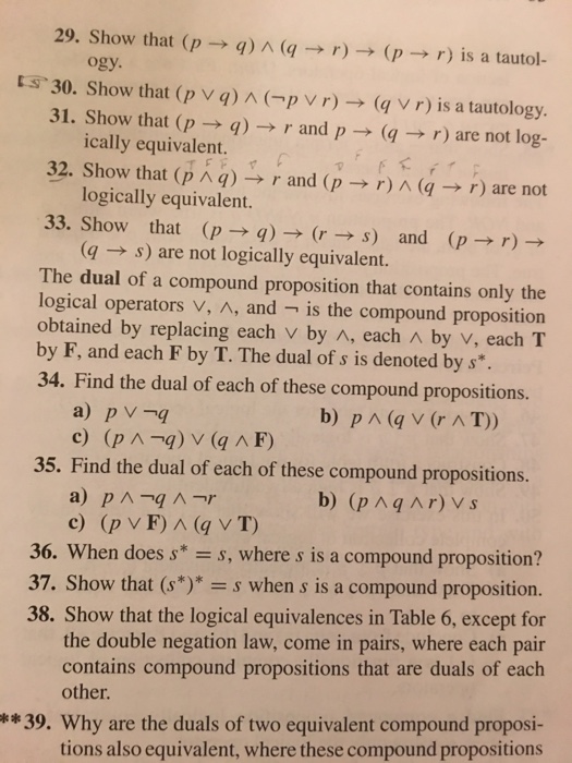Solved 29 Show That P Q Q R P R Is A Tautol Chegg Com