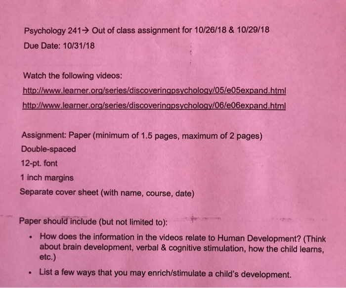 1 5 To 2 Page Paper Double Spaced Watch The Chegg Com