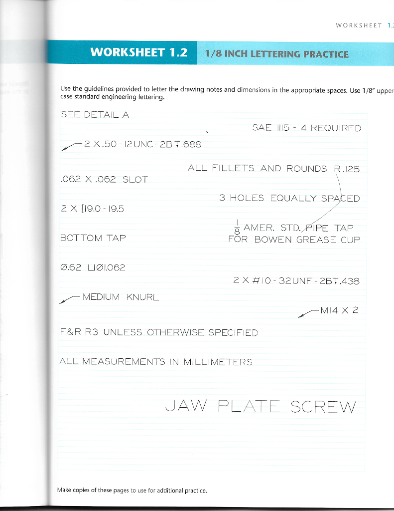 engineering lettering guidelines