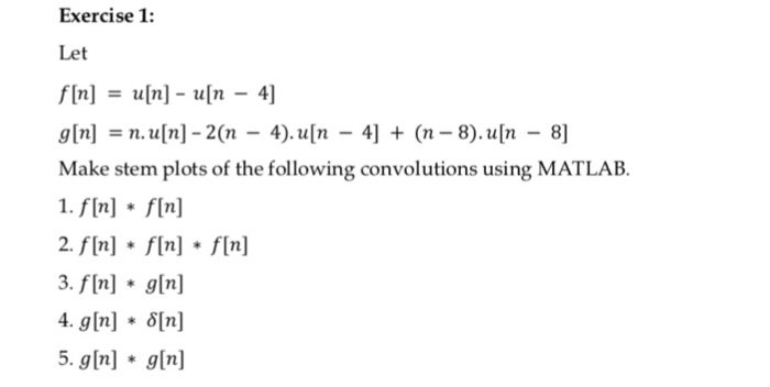 Solved Exercise 1 Let F N U N U N 4 G N N U N Chegg Com