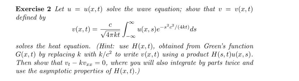 Exercise 2 Let U U X T Solve The Wave Equation Chegg Com