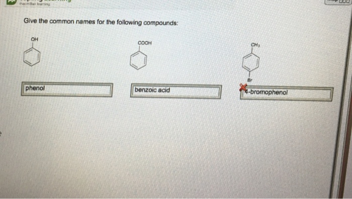 Solved Give The Common Names For The Following Compounds