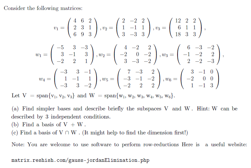 Solved Consider The Following Matrices 2 2 2 1 11v3 3