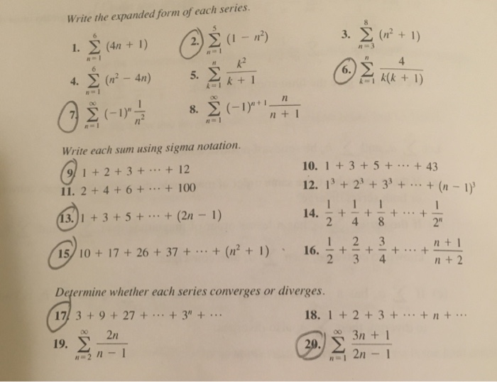 Solved Write The Expanded Form Of Each Series 3 S N2 1 Chegg Com