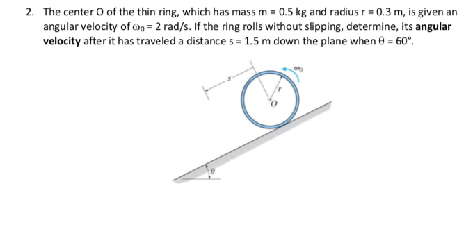 Two rings of same radius and mass are placed such that their centres a