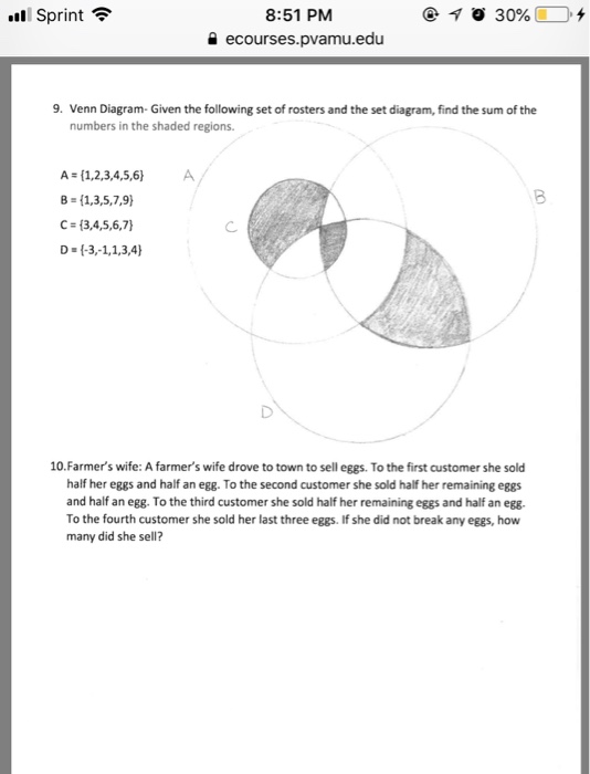 Solved 851 Pm Ecourses Pvamuedu Sprint At 70 30 0 9