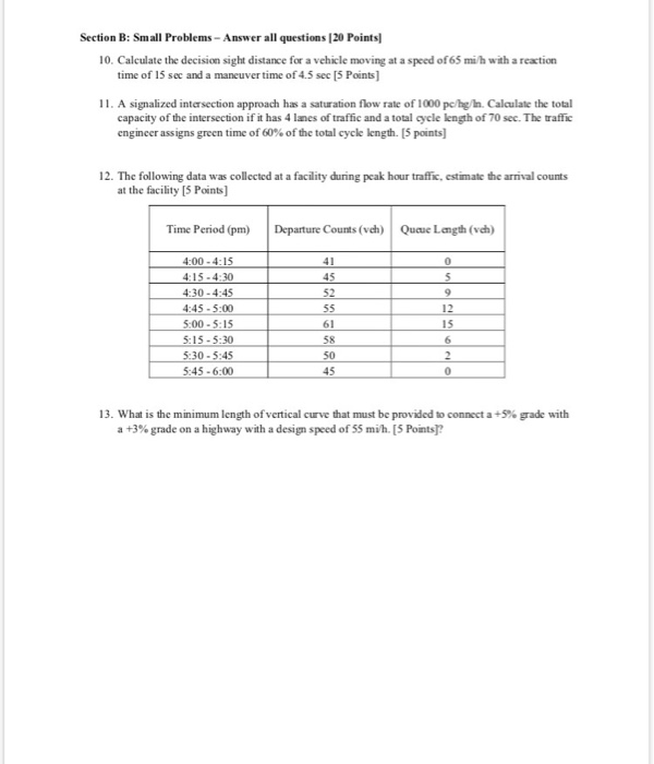 Solved Section B Small Problems Answer All Questions 2 Chegg Com