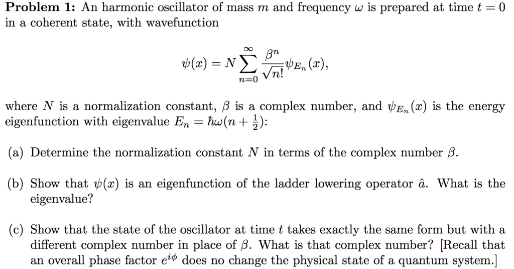 Solved Problem 1 An Harmonic Oscillator Of Mass M And Fr Chegg Com