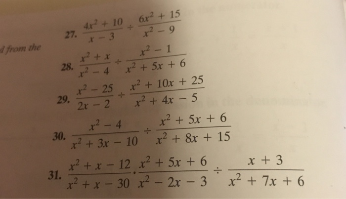 3 .r d from the 12+x1 2-42 5x x2-25 x2 + 10x + 25 2x-2 x2 + 4x-5 28. 