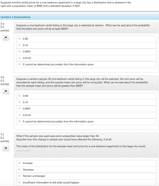 Solved Suppose Monthly Rental Prices For A One Bedroom Ap