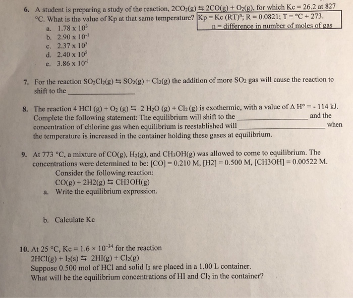 Solved A Student Is Preparing A Study Of The Reaction 2c Chegg Com