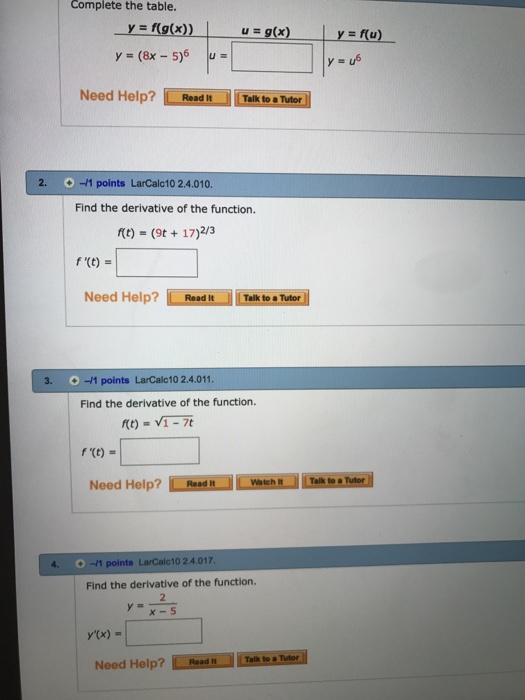 Solved Complete The Table U G X Y F U Need Help Read Chegg Com
