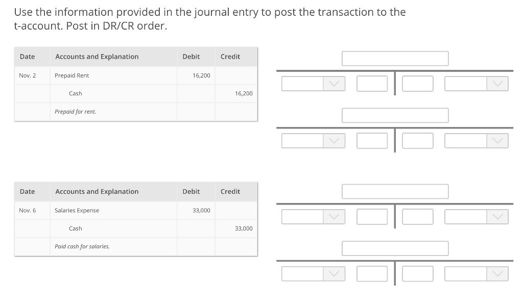 Solved Use the information provided in the journal entry to 