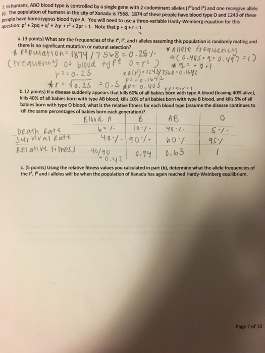 Solved 7 In Humans Abo Blood Type Is Controlled By A Si Chegg Com